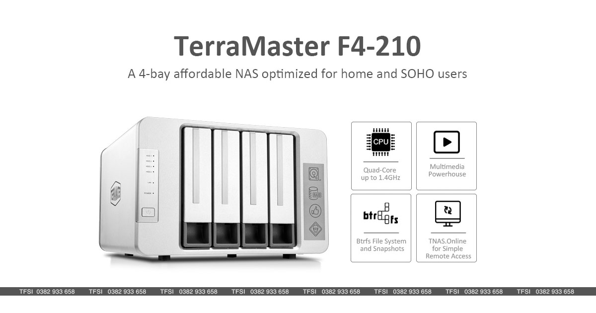 NAS TerraMaster F4-210 phù hợp với doanh nghiệp vừa và nhỏ