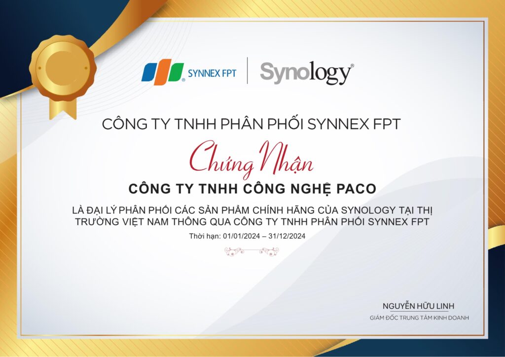 Đại lý chính hãng Synology